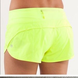Lululemon Speed Shorts Highlighter Yellow